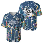 Canterbury-Bankstown Bulldogs Baseball Jersey Tropical Hibiscus Floral Pattern With Blue And White Accents