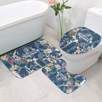 Canterbury-Bankstown Bulldogs Bathroom Set Tropical Hibiscus Floral Pattern With Blue And White Accents