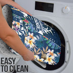 Canterbury-Bankstown Bulldogs Bathroom Set Tropical Hibiscus Floral Pattern With Blue And White Accents