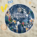 Canterbury-Bankstown Bulldogs Beach Blanket Tropical Hibiscus Floral Pattern With Blue And White Accents