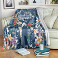Canterbury-Bankstown Bulldogs Blanket Tropical Hibiscus Floral Pattern With Blue And White Accents