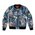 Canterbury-Bankstown Bulldogs Bomber Jacket Tropical Hibiscus Floral Pattern With Blue And White Accents