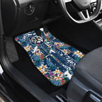 Canterbury-Bankstown Bulldogs Car Mats Tropical Hibiscus Floral Pattern With Blue And White Accents
