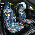 Canterbury-Bankstown Bulldogs Car Seat Cover Tropical Hibiscus Floral Pattern With Blue And White Accents