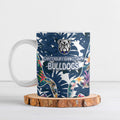 Canterbury-Bankstown Bulldogs Ceramic Mug Tropical Hibiscus Floral Pattern With Blue And White Accents