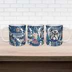 Canterbury-Bankstown Bulldogs Ceramic Mug Tropical Hibiscus Floral Pattern With Blue And White Accents