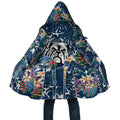 Canterbury-Bankstown Bulldogs Cloak Tropical Hibiscus Floral Pattern With Blue And White Accents