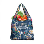Canterbury-Bankstown Bulldogs Grocery Bag Tropical Hibiscus Floral Pattern With Blue And White Accents