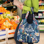 Canterbury-Bankstown Bulldogs Grocery Bag Tropical Hibiscus Floral Pattern With Blue And White Accents