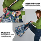 Canterbury-Bankstown Bulldogs Grocery Bag Tropical Hibiscus Floral Pattern With Blue And White Accents