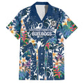 Canterbury-Bankstown Bulldogs Hawaiian Shirt Tropical Hibiscus Floral Pattern With Blue And White Accents