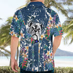Canterbury-Bankstown Bulldogs Hawaiian Shirt Tropical Hibiscus Floral Pattern With Blue And White Accents