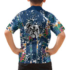 Canterbury-Bankstown Bulldogs Hawaiian Shirt Tropical Hibiscus Floral Pattern With Blue And White Accents