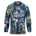 Canterbury-Bankstown Bulldogs Hockey Jersey Tropical Hibiscus Floral Pattern With Blue And White Accents