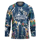 Canterbury-Bankstown Bulldogs Hockey Jersey Tropical Hibiscus Floral Pattern With Blue And White Accents