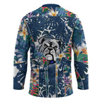 Canterbury-Bankstown Bulldogs Hockey Jersey Tropical Hibiscus Floral Pattern With Blue And White Accents