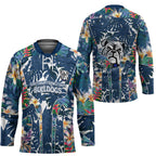 Canterbury-Bankstown Bulldogs Hockey Jersey Tropical Hibiscus Floral Pattern With Blue And White Accents