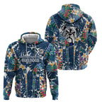 Canterbury-Bankstown Bulldogs Hoodie Tropical Hibiscus Floral Pattern With Blue And White Accents