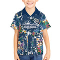Canterbury-Bankstown Bulldogs Kid Hawaiian Shirt Tropical Hibiscus Floral Pattern With Blue And White Accents