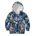 Canterbury-Bankstown Bulldogs Kid Hoodie Tropical Hibiscus Floral Pattern With Blue And White Accents