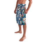 Canterbury-Bankstown Bulldogs Lavalava Tropical Hibiscus Floral Pattern With Blue And White Accents