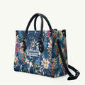 Canterbury-Bankstown Bulldogs Leather Bag Tropical Hibiscus Floral Pattern With Blue And White Accents