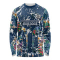 Canterbury-Bankstown Bulldogs Long Sleeve Shirt Tropical Hibiscus Floral Pattern With Blue And White Accents