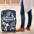 Canterbury-Bankstown Bulldogs Luggage Cover Tropical Hibiscus Floral Pattern With Blue And White Accents