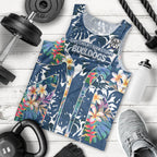 Canterbury-Bankstown Bulldogs Men Tank Top Tropical Hibiscus Floral Pattern With Blue And White Accents
