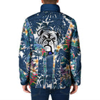 Canterbury-Bankstown Bulldogs Padded Jacket Tropical Hibiscus Floral Pattern With Blue And White Accents