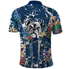 Canterbury-Bankstown Bulldogs Polo Shirt Tropical Hibiscus Floral Pattern With Blue And White Accents
