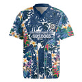 Canterbury-Bankstown Bulldogs Rugby Jersey Tropical Hibiscus Floral Pattern With Blue And White Accents