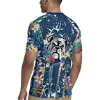 Canterbury-Bankstown Bulldogs Rugby Jersey Tropical Hibiscus Floral Pattern With Blue And White Accents