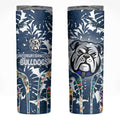 Canterbury-Bankstown Bulldogs Skinny Tumbler Tropical Hibiscus Floral Pattern With Blue And White Accents