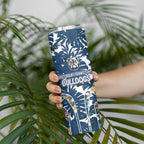 Canterbury-Bankstown Bulldogs Skinny Tumbler Tropical Hibiscus Floral Pattern With Blue And White Accents