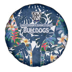 Canterbury-Bankstown Bulldogs Spare Tire Cover Tropical Hibiscus Floral Pattern With Blue And White Accents