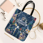 Canterbury-Bankstown Bulldogs Tote Bag Tropical Hibiscus Floral Pattern With Blue And White Accents