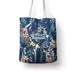 Canterbury-Bankstown Bulldogs Tote Bag Tropical Hibiscus Floral Pattern With Blue And White Accents