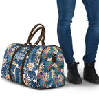 Canterbury-Bankstown Bulldogs Travel Bag Tropical Hibiscus Floral Pattern With Blue And White Accents