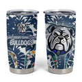 Canterbury-Bankstown Bulldogs Tumbler Cup Tropical Hibiscus Floral Pattern With Blue And White Accents