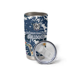 Canterbury-Bankstown Bulldogs Tumbler Cup Tropical Hibiscus Floral Pattern With Blue And White Accents