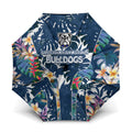 Canterbury-Bankstown Bulldogs Umbrella Tropical Hibiscus Floral Pattern With Blue And White Accents