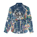 Canterbury-Bankstown Bulldogs Women Casual Shirt Tropical Hibiscus Floral Pattern With Blue And White Accents