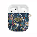 Gold Coast Titans AirPods Case Tropical Hibiscus Floral Pattern With Blue And Yellow Accents