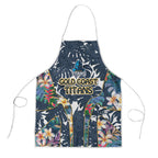 Gold Coast Titans Apron Tropical Hibiscus Floral Pattern With Blue And Yellow Accents