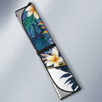 Gold Coast Titans Auto Sun Shade Tropical Hibiscus Floral Pattern With Blue And Yellow Accents