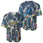 Gold Coast Titans Baseball Jersey Tropical Hibiscus Floral Pattern With Blue And Yellow Accents