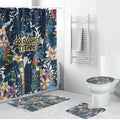 Gold Coast Titans Bathroom Set Tropical Hibiscus Floral Pattern With Blue And Yellow Accents