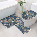 Gold Coast Titans Bathroom Set Tropical Hibiscus Floral Pattern With Blue And Yellow Accents