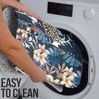 Gold Coast Titans Bathroom Set Tropical Hibiscus Floral Pattern With Blue And Yellow Accents